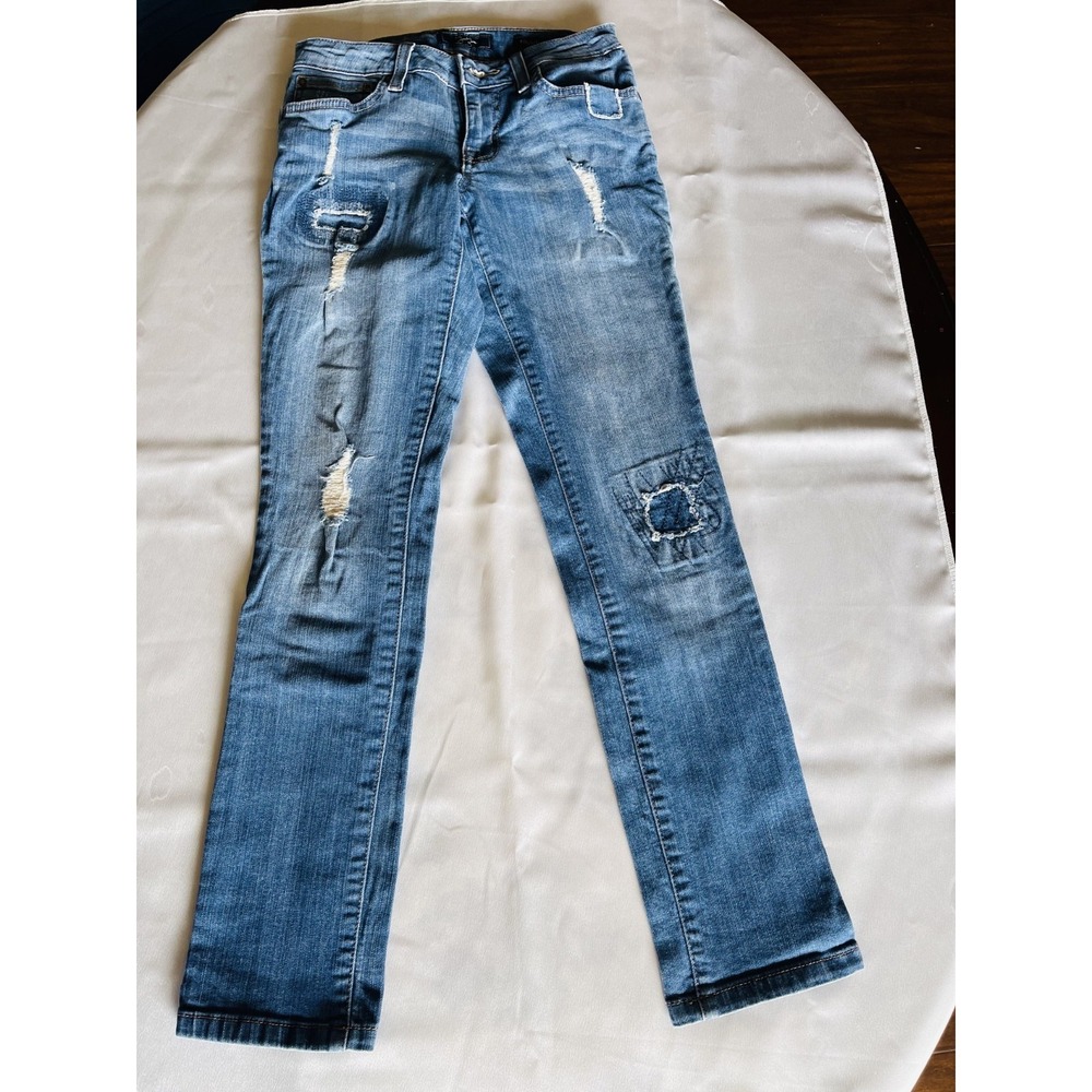Jessica Simpson Low Rise Size 25 Blue  Forever  Women's Skinny Jeans Distressed